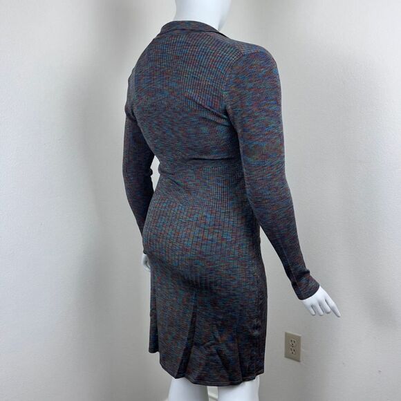 Theory Size L Arctic Polo Ribbed Pullover Henely Collared Sweater Mini NEW Dress - Picture 10 of 15